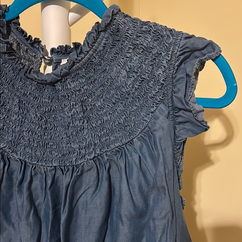 Blue Ruffled Top - Picture 2 of 6